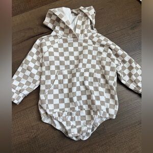 Adorable Checkered Hooded Bodysuit for Kids